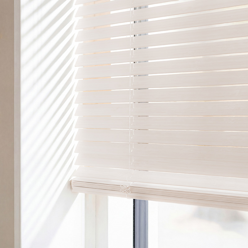 Houten jaloezieën 25mm Off white