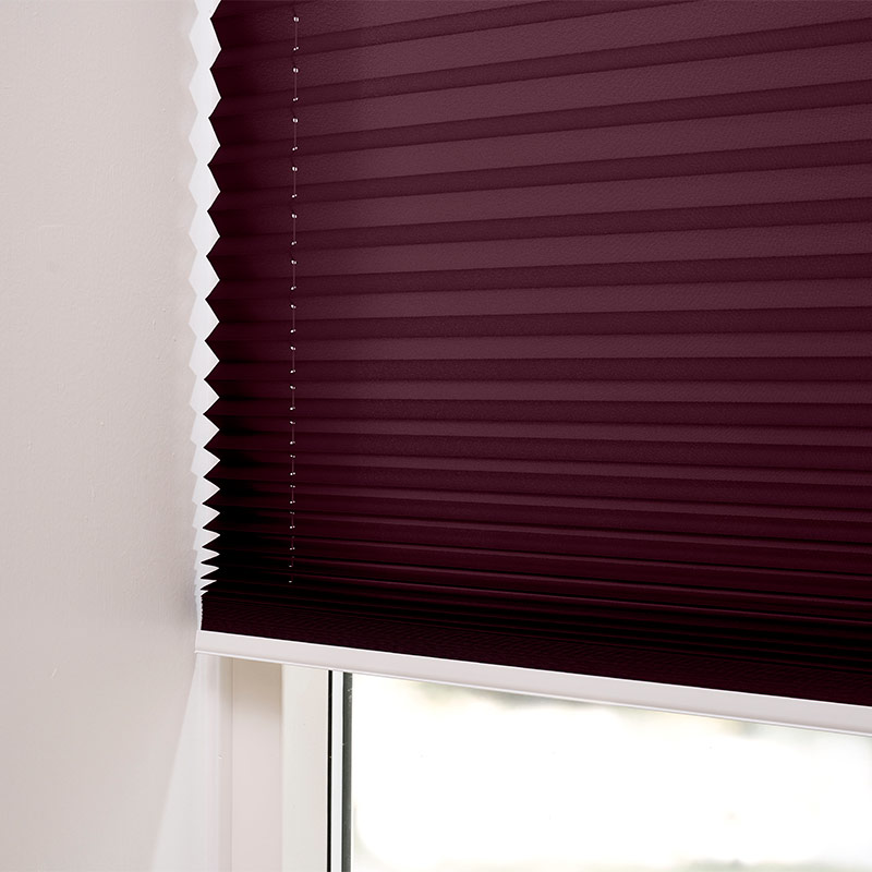 Plisségordijn motor Aubergine