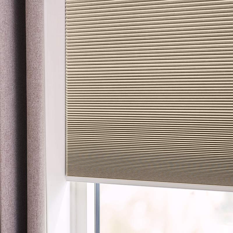 Plisségordijn koord verduisterend Beige - honingraat