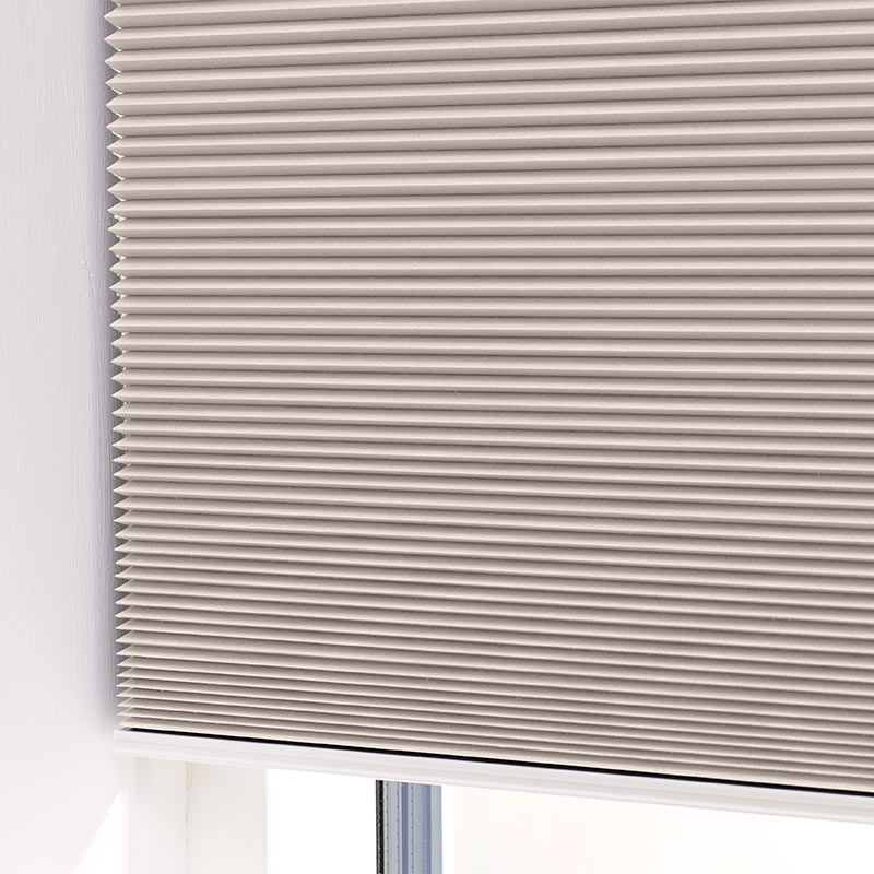 Plisségordijn easylift greep Warm lichtgrijs - dubbellaags