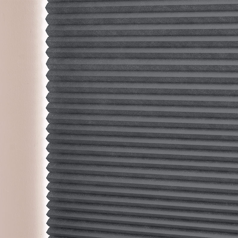 Plisségordijn motor honingraat warmgrijs