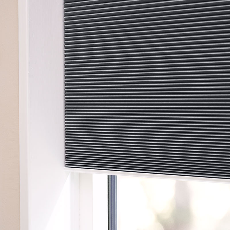 Plisségordijn easylift greep honingraat warmgrijs
