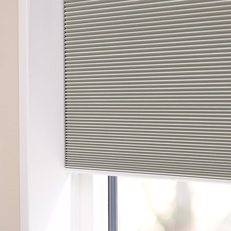 Plisségordijn easylift greep verduisterend Warm lichtgrijs - dubbellaags
