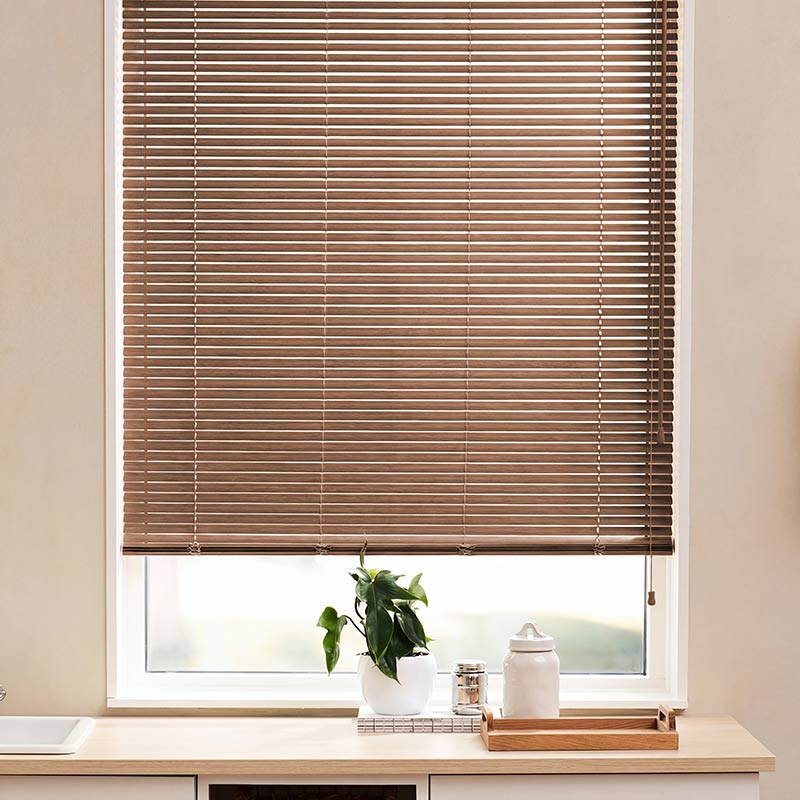 Houten jaloezieën 25mm Bruin bamboe