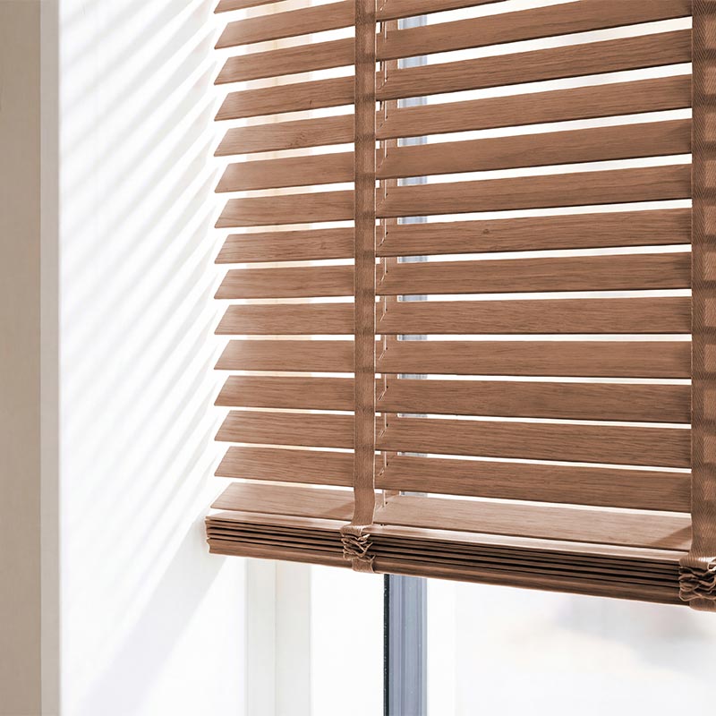 Houten jaloezieën 50mm Bruin bamboe
