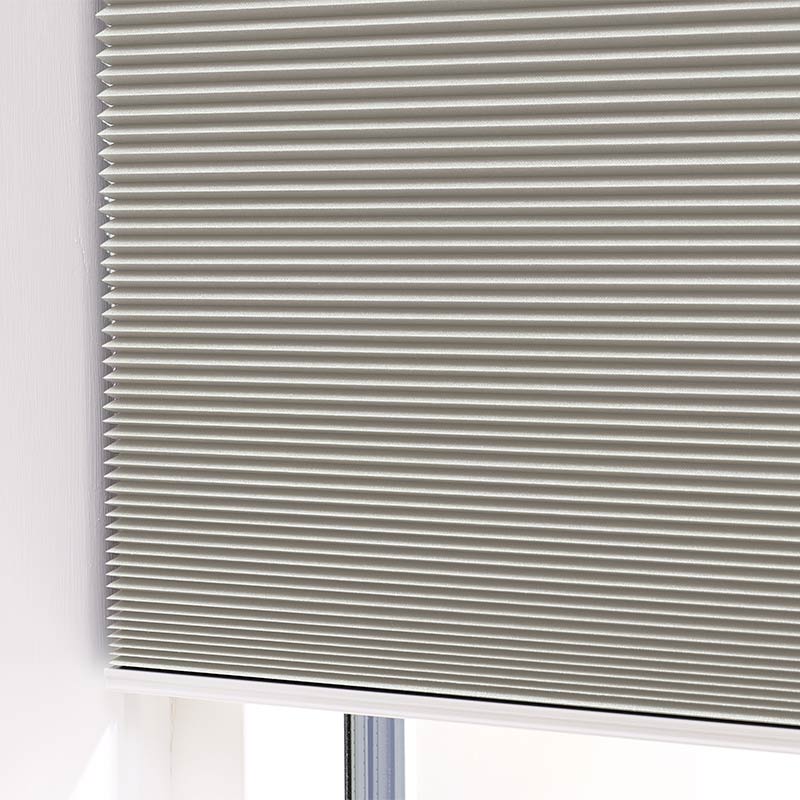 Plisségordijn easylift greep verduisterend Warm lichtgrijs - dubbellaags