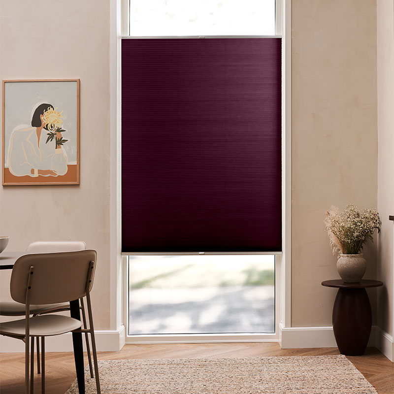 Plisségordijn top-down bottom-up Aubergine