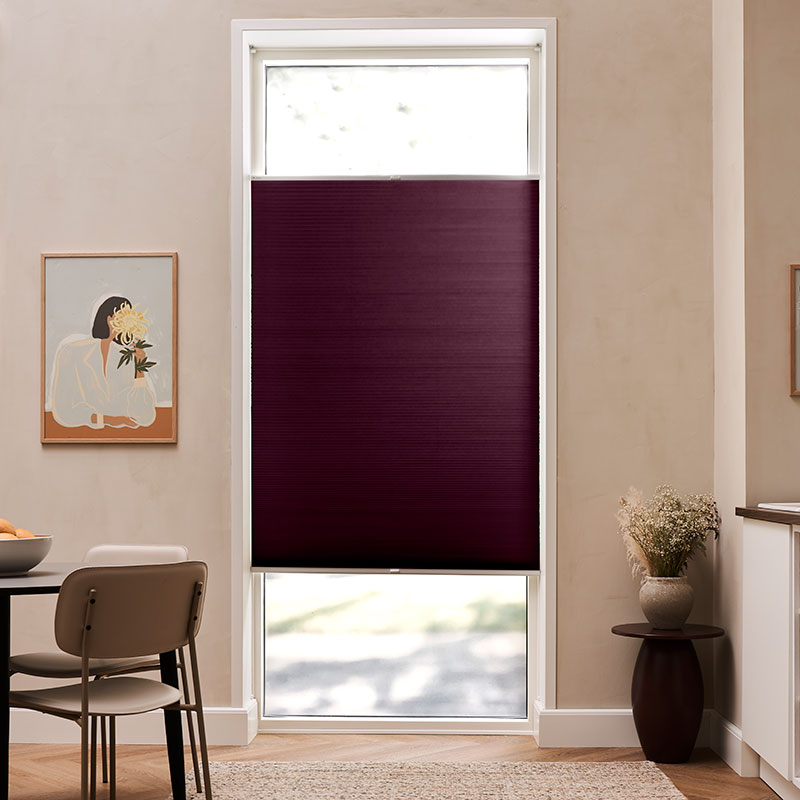 Plisségordijn top-down bottom-up Aubergine