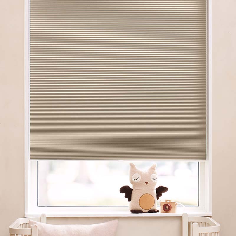 Plisségordijn easylift greep verduisterend Beige - honingraat