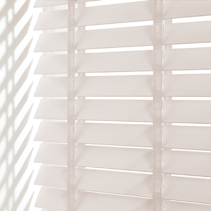 Houten jaloezieën 50mm Off white