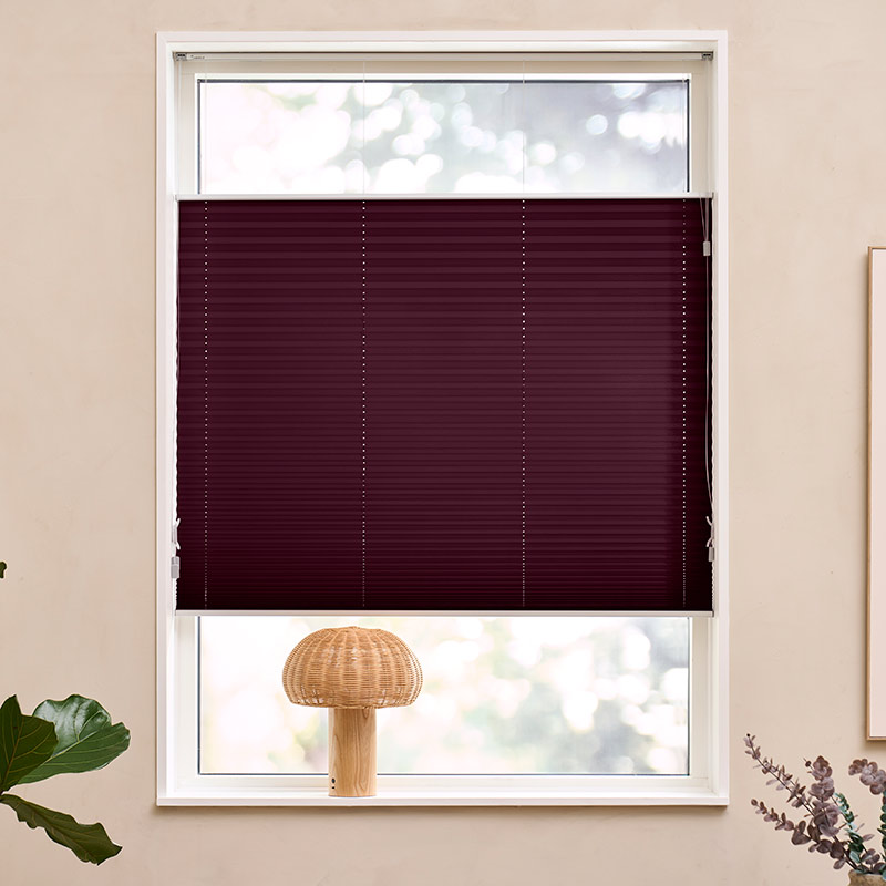 Plisségordijn top-down bottom-up koord Aubergine