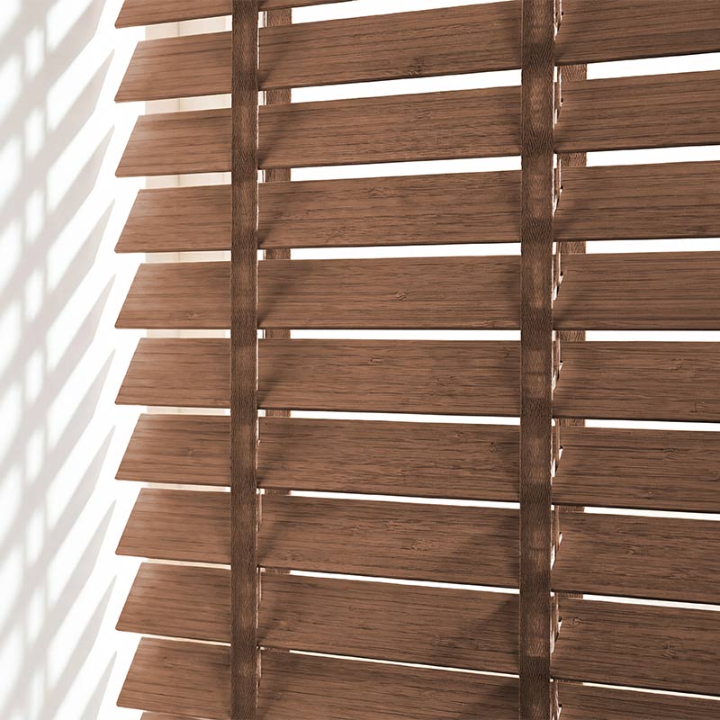 Houten jaloezieën 50mm Bruin bamboe