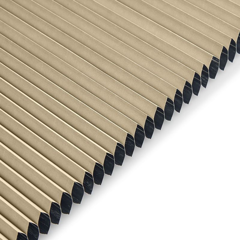 Plisségordijn motor verduisterend Beige - honingraat