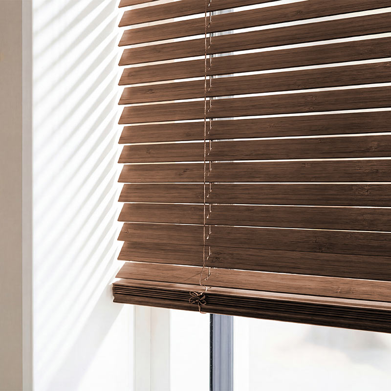Houten jaloezieën 25mm Bruin bamboe