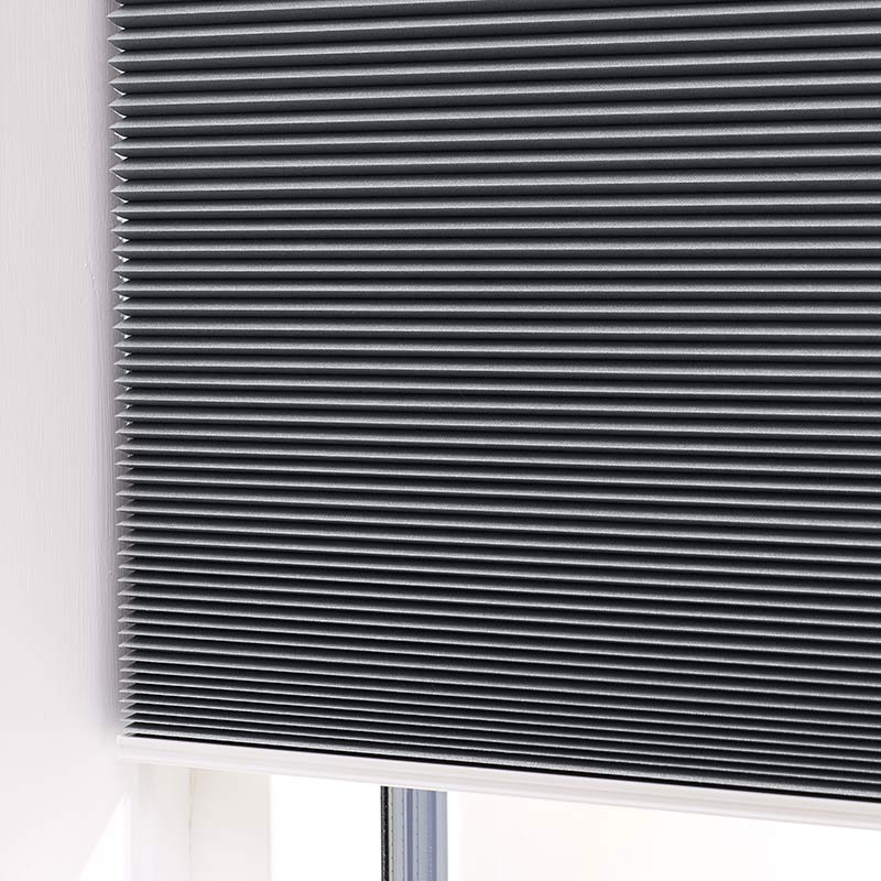 Plisségordijn easylift greep honingraat warmgrijs