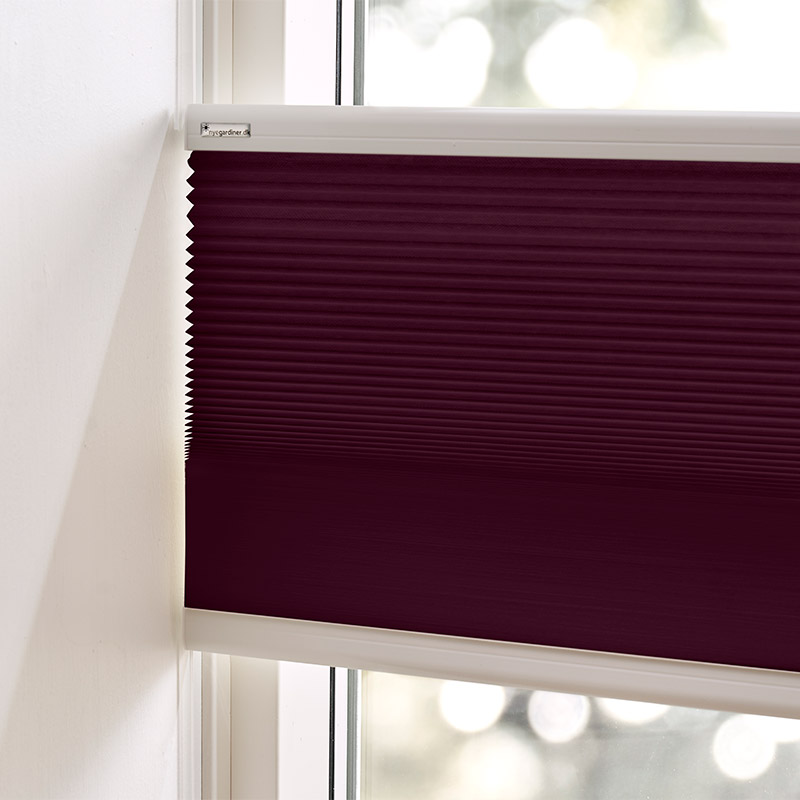 Plisségordijn top-down bottom-up Aubergine