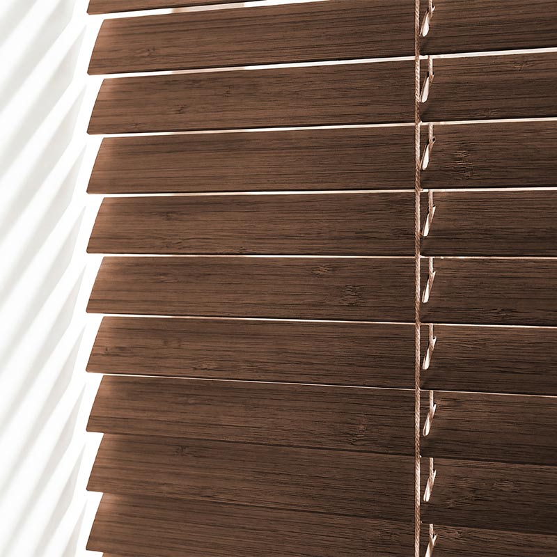Houten jaloezieën 25mm Bruin bamboe