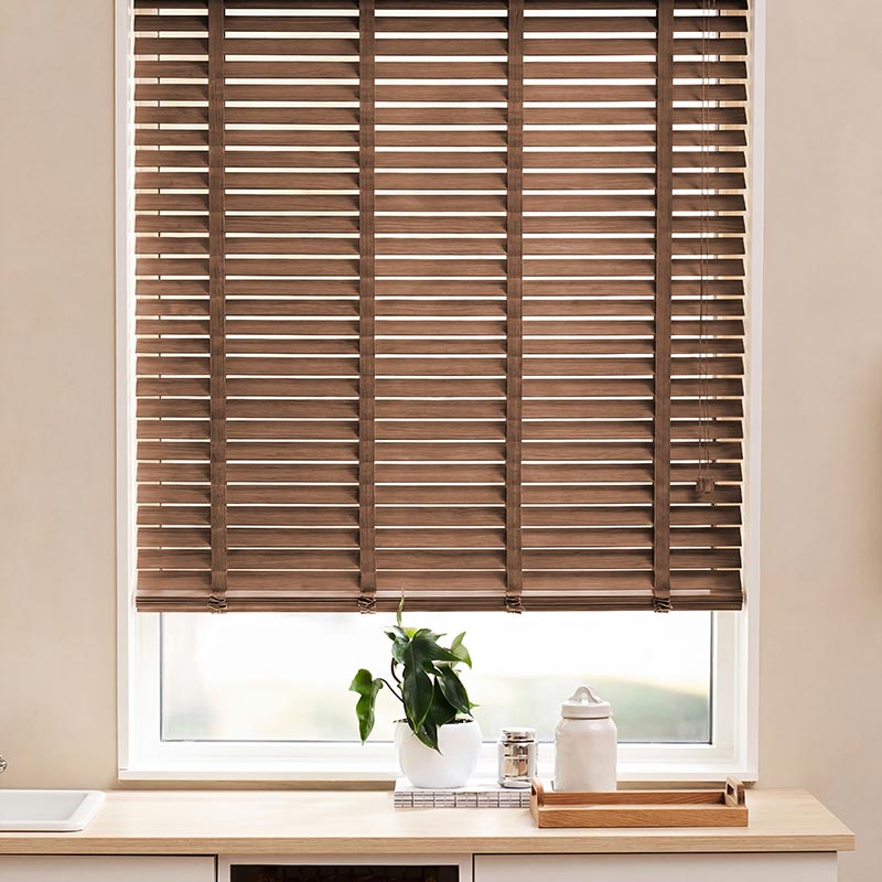 Houten jaloezieën 50mm Bruin bamboe