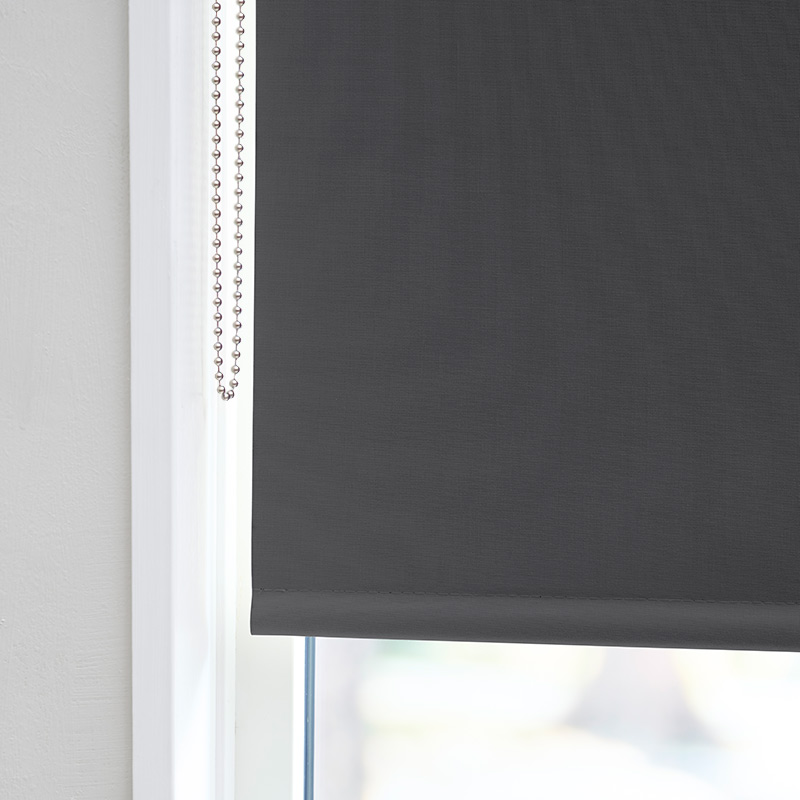 Express gerecycled rolgordijn stalen ketting verduisterend Charcoal