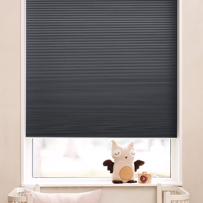 Plisségordijn easylift greep honingraat warmgrijs